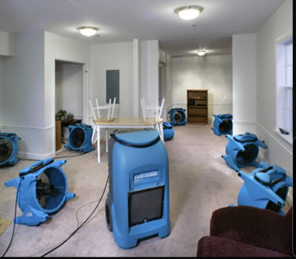 Air movers and dehumidifier setup for Water Extraction & Removal in Festus