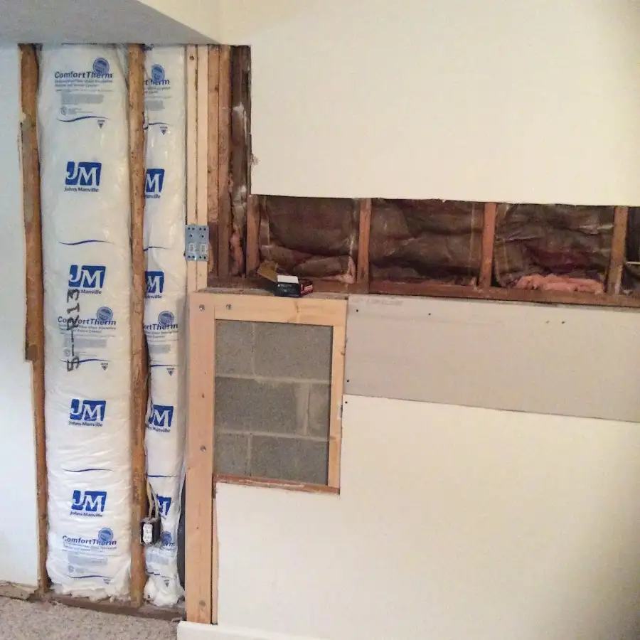 Wall insulation replacement during Basement Flood Cleanup in Festus